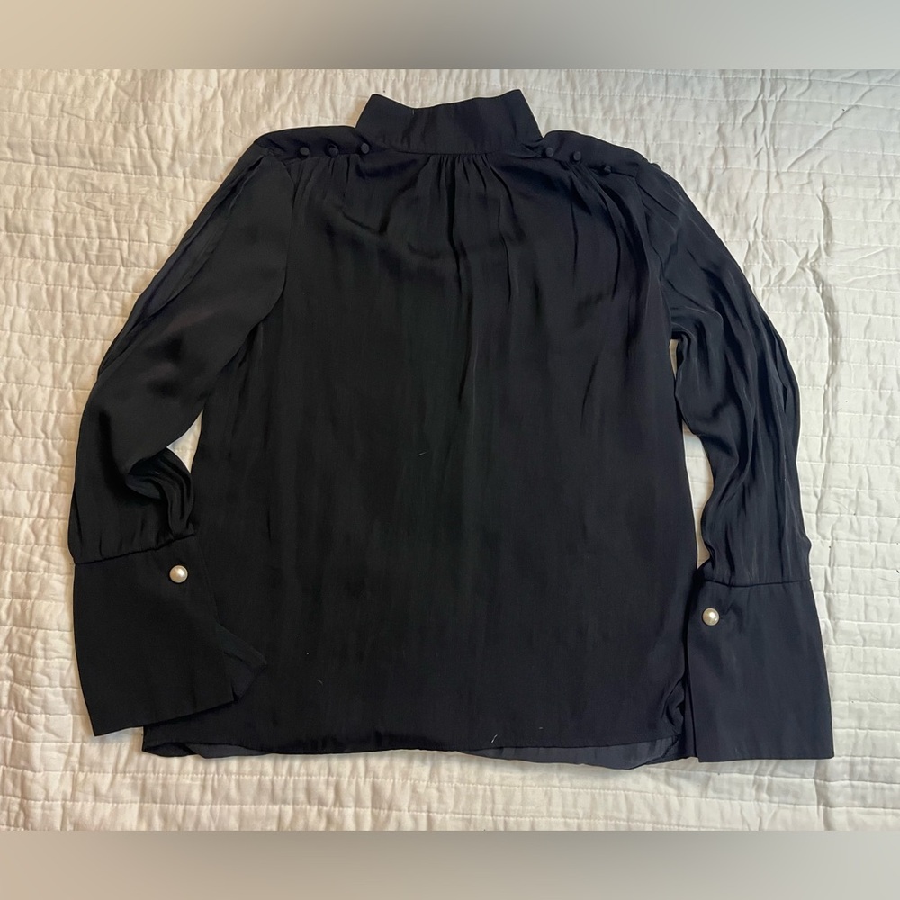 a new day black split sleeve blouse